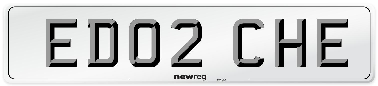 ED02 CHE Number Plate from New Reg